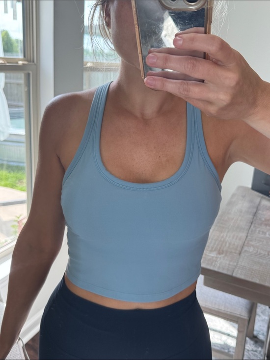 Other - Women’s Light Blue Cropped Tank Top - Classic Scoop Neck Activewear